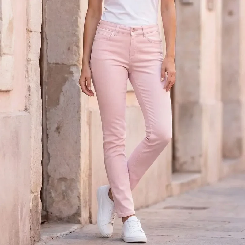 Jean français Rose femme