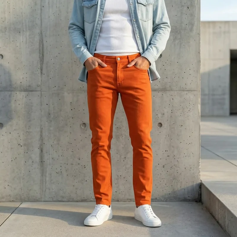 Jean Homme Orange | Made in France