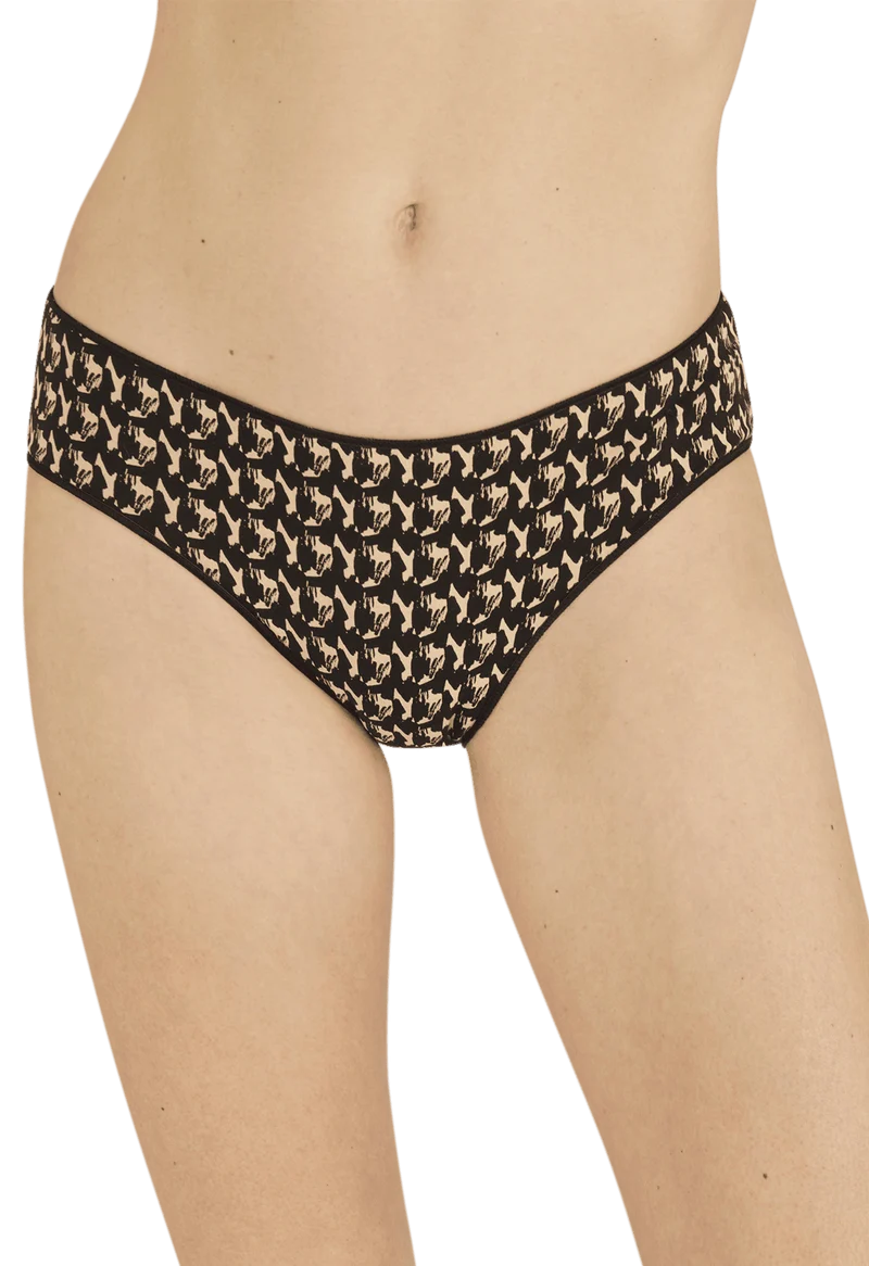 Lot de 3 slips en coton bio Intimement Bio - Graphique / noir / nude