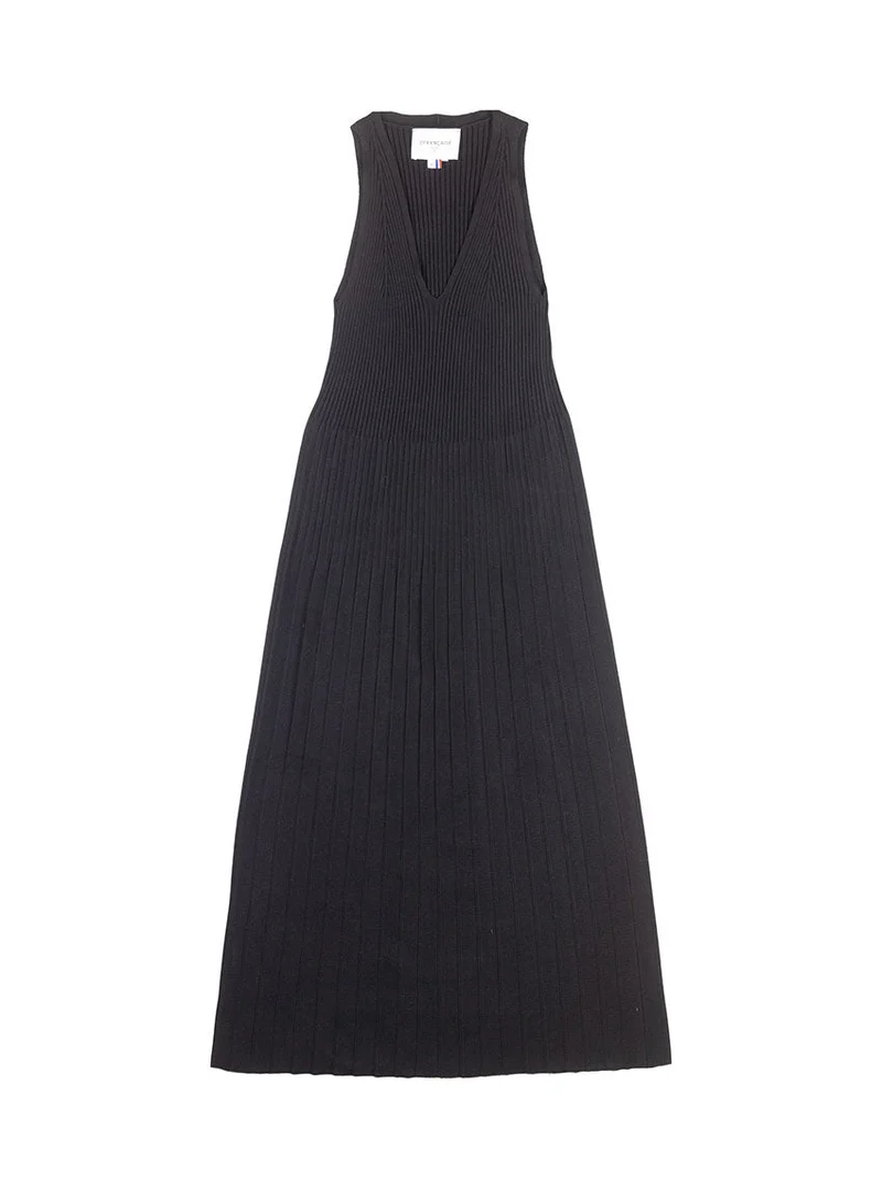 Robe longue viscose noire Diana