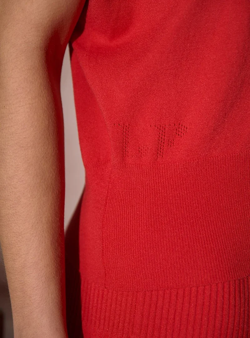 Polo manches courtes femme rouge Delphine
