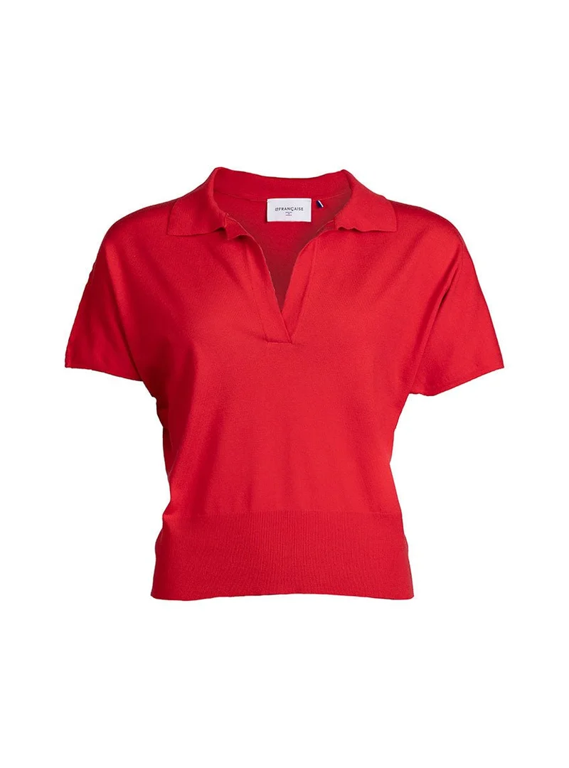 Polo manches courtes femme rouge Delphine