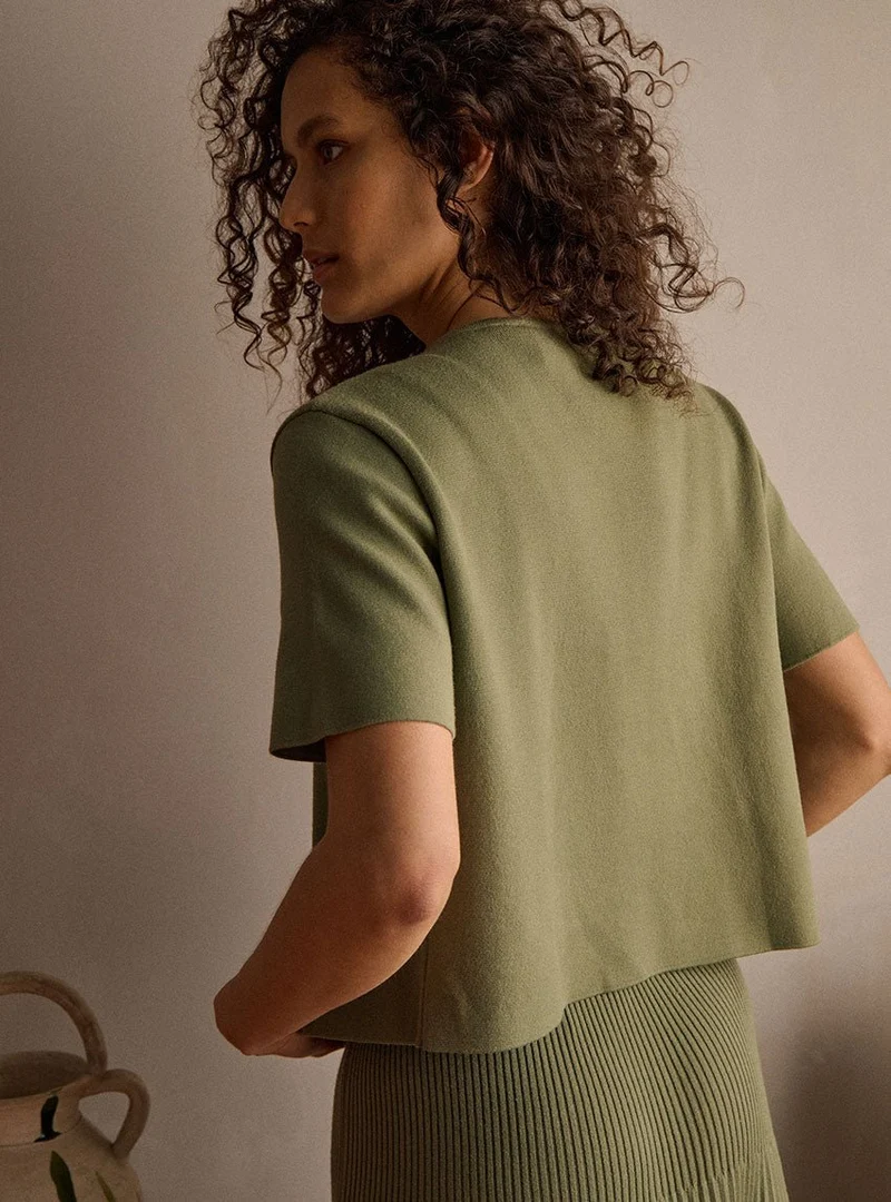 Cardigan manches courtes maille jersey Diane