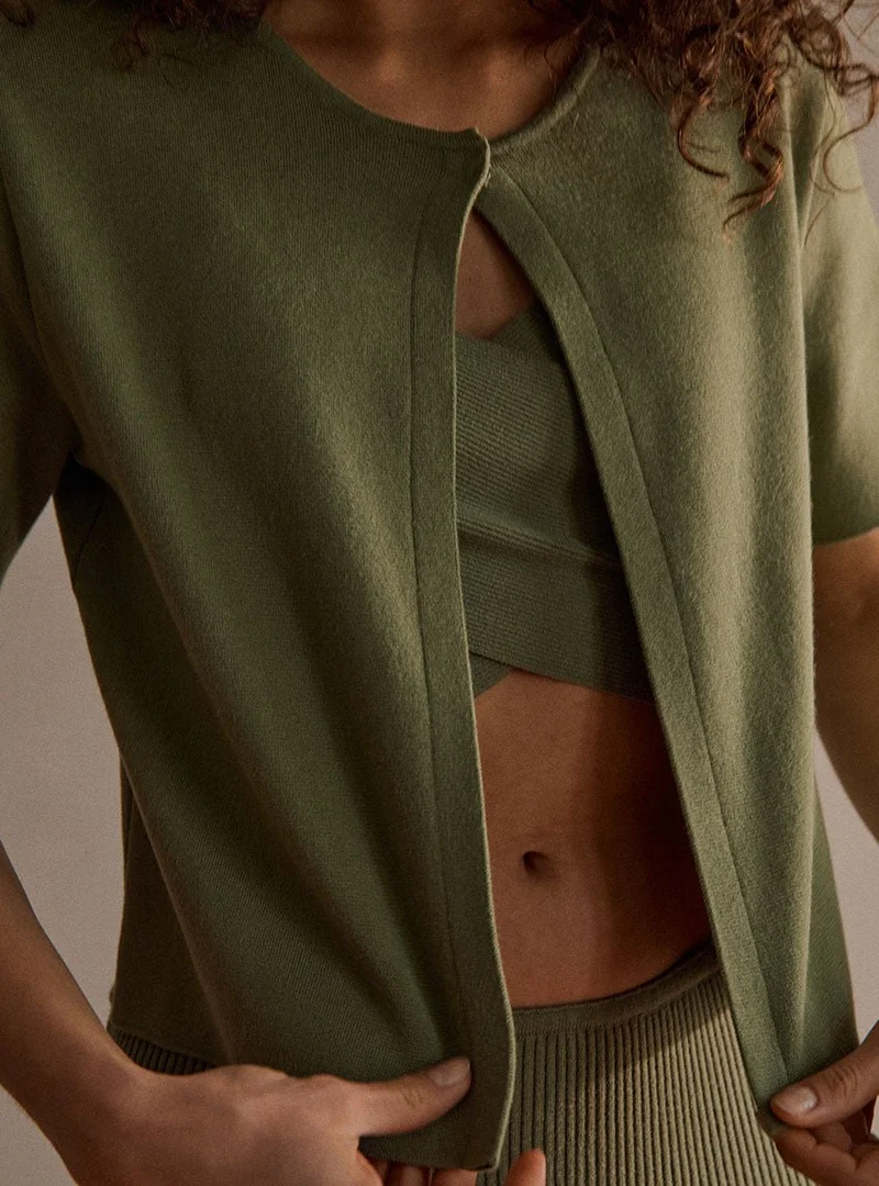 Cardigan manches courtes maille jersey Diane