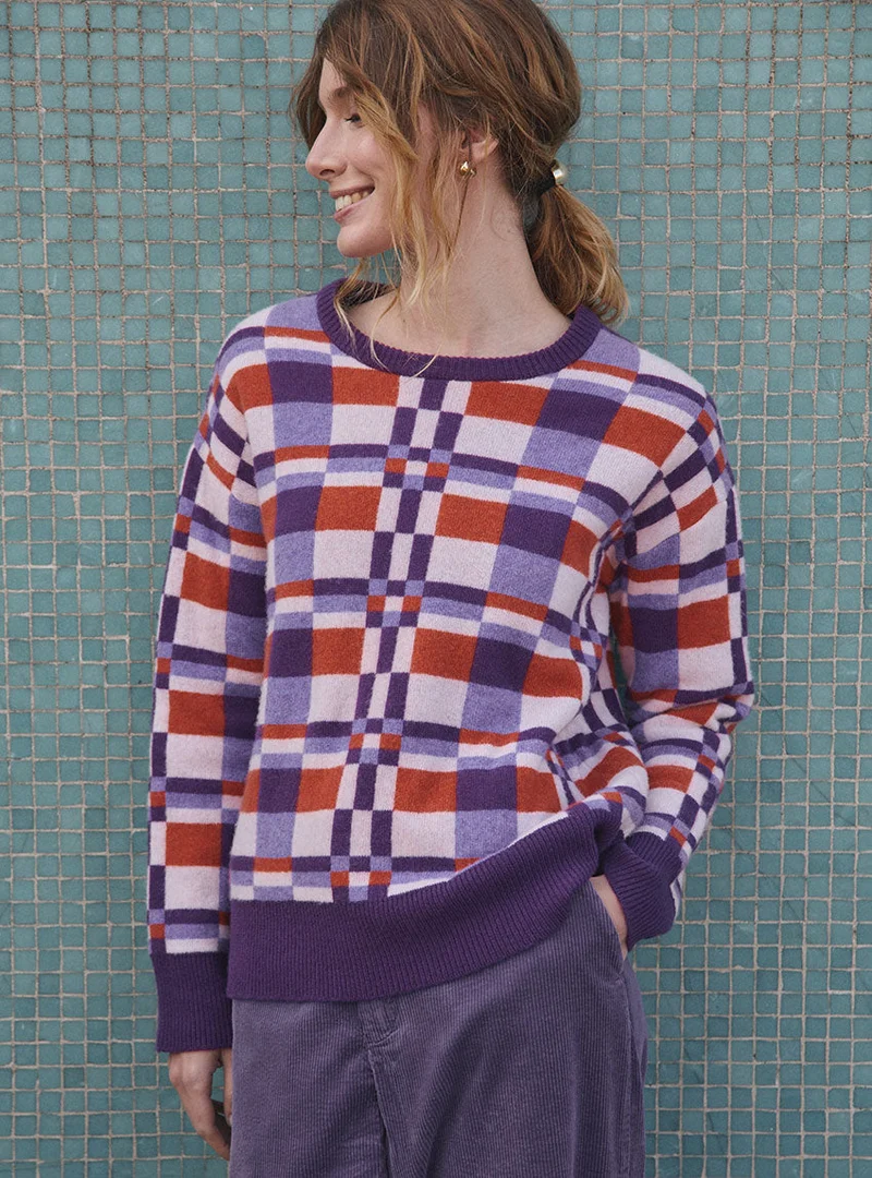 Pull motif jacquard laine et cachemire Charlie