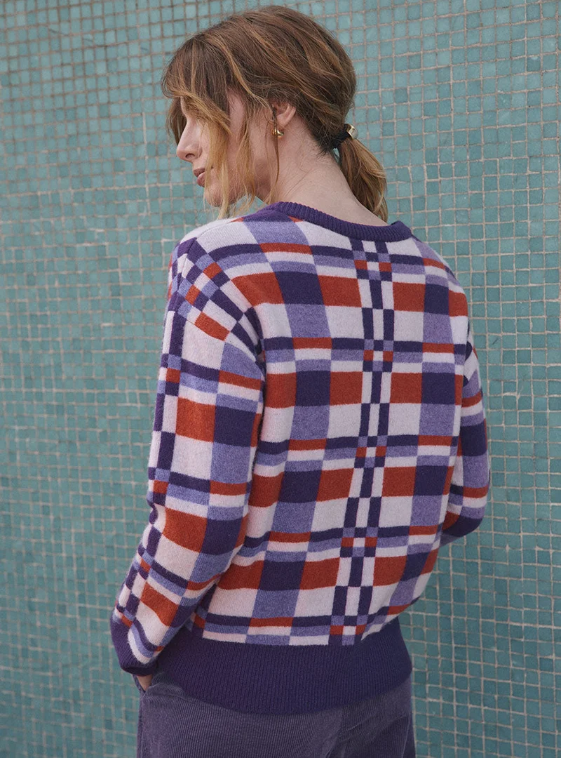 Pull motif jacquard laine et cachemire Charlie