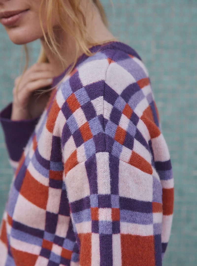 Pull motif jacquard laine et cachemire Charlie