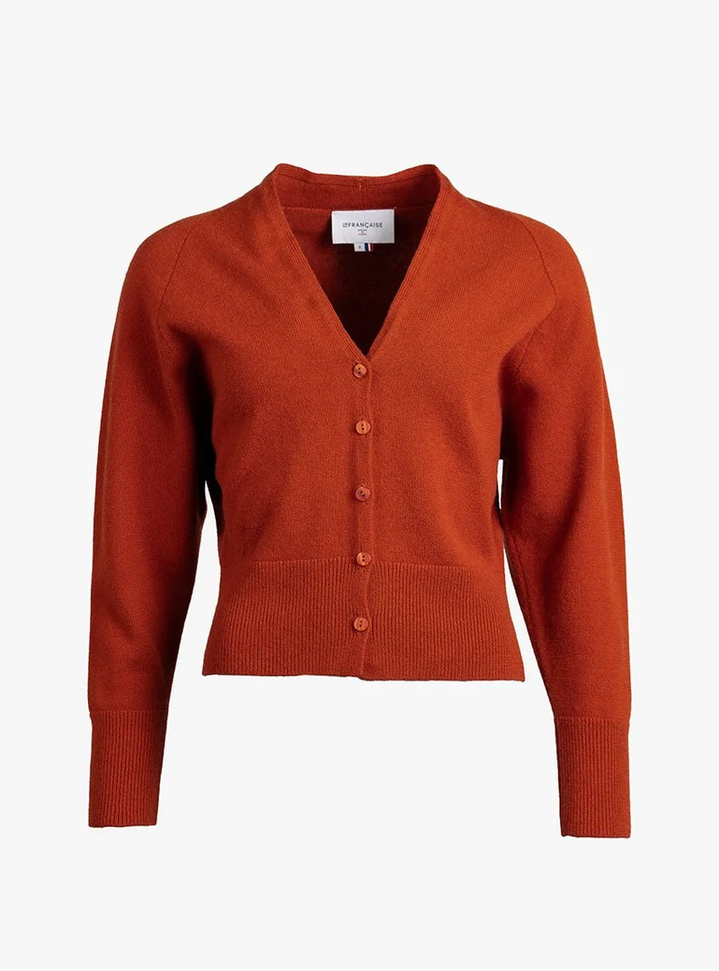 Gilet laine mérinos et cachemire orange Carole