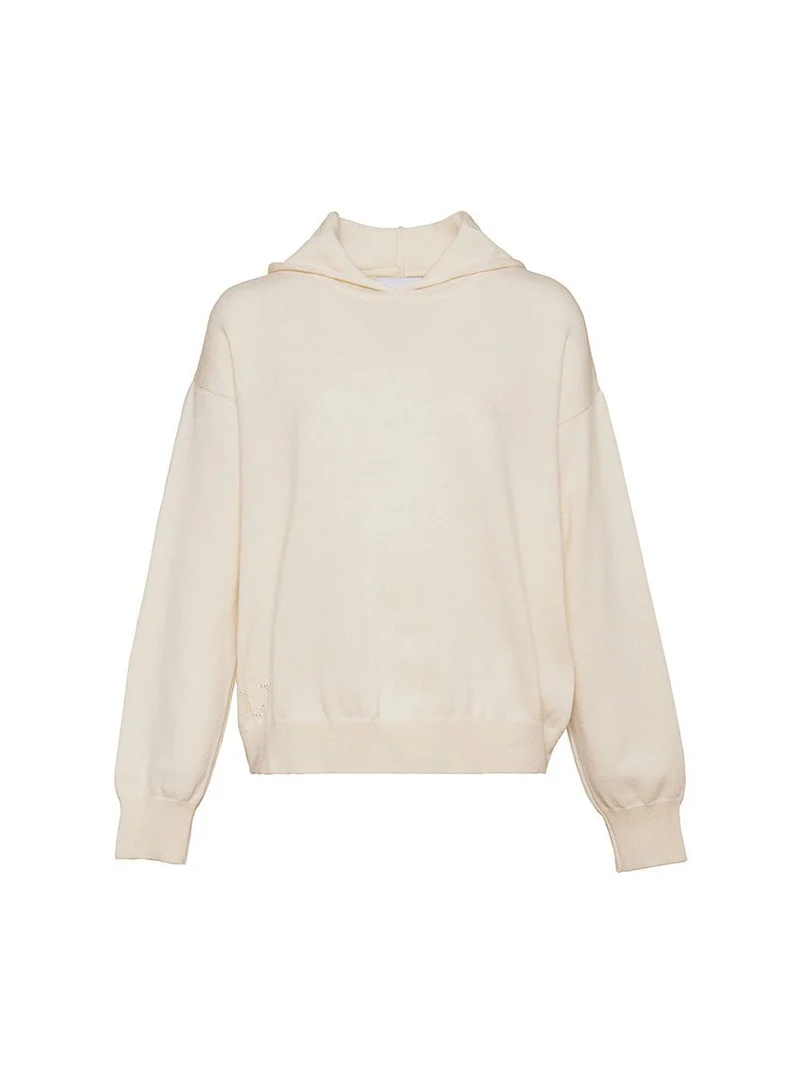 Pull à capuche blanc Claude
