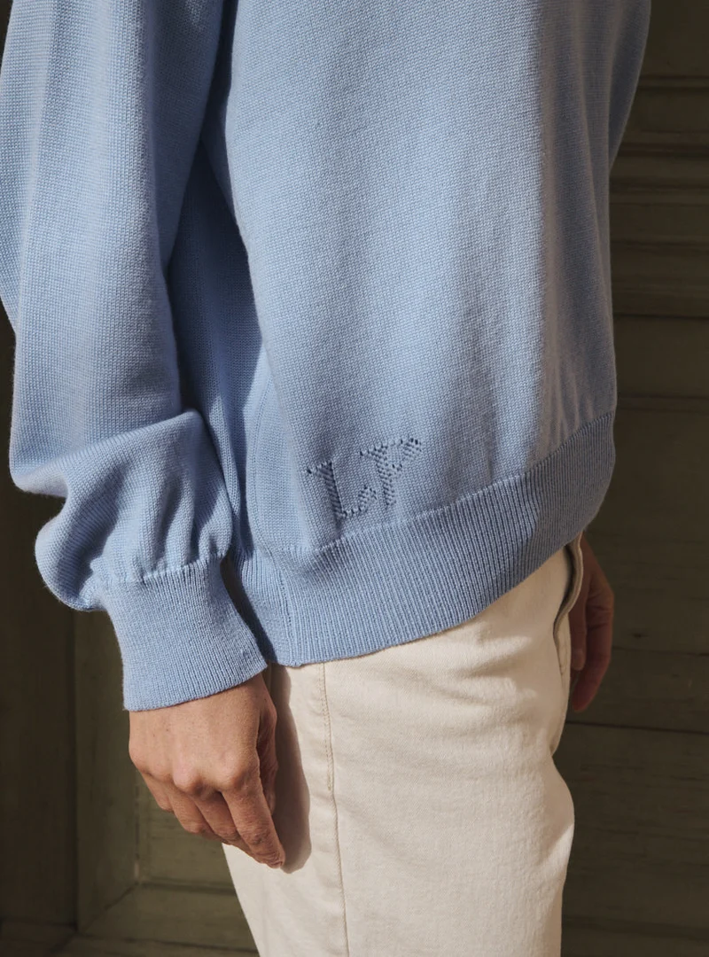 Pull sweat à capuche bleu ciel Claude