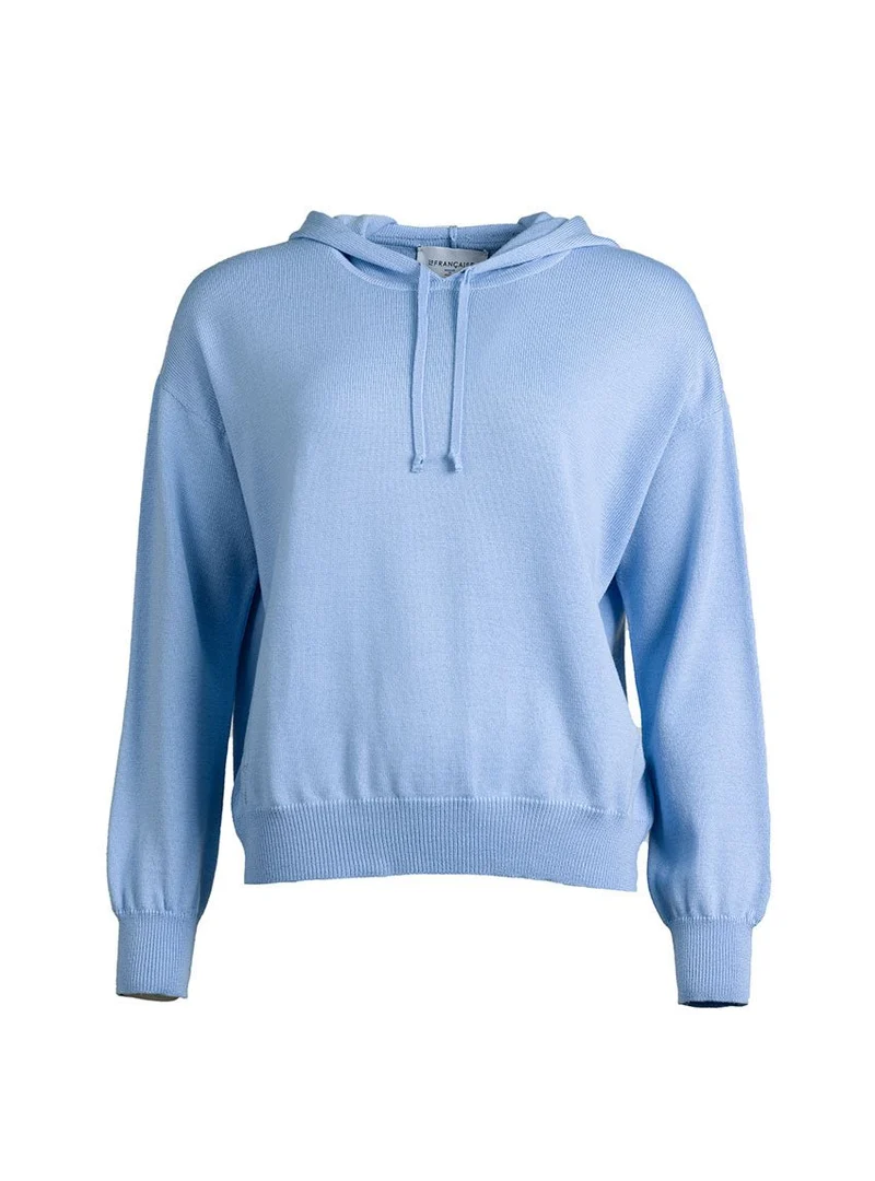 Pull sweat à capuche bleu ciel Claude