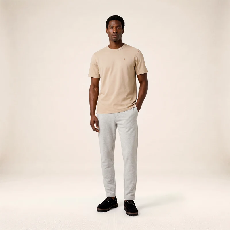 Jogging 100% coton French Rib gris chiné Paolo