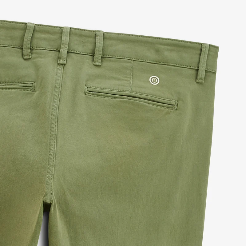 Pantalon coupe confort coton stretch vert thym 702
