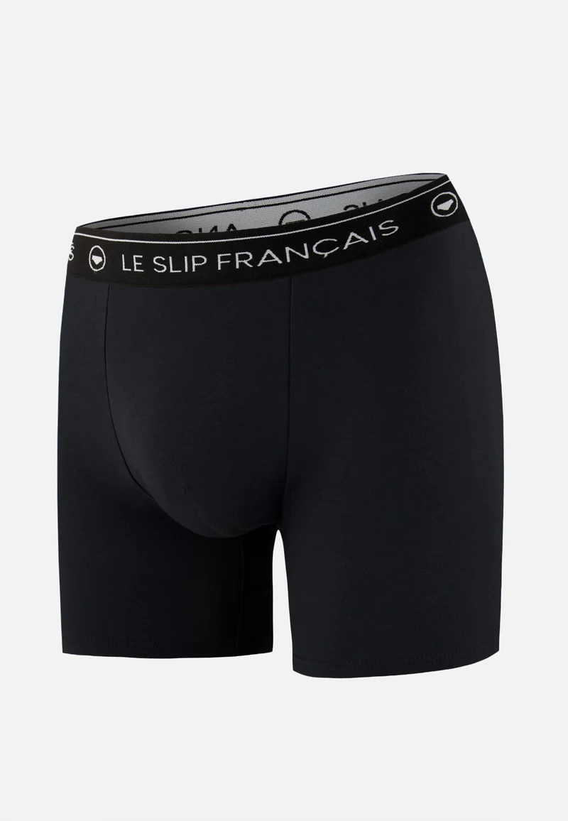 Boxer long noir en coton - Redoutable Long Noir