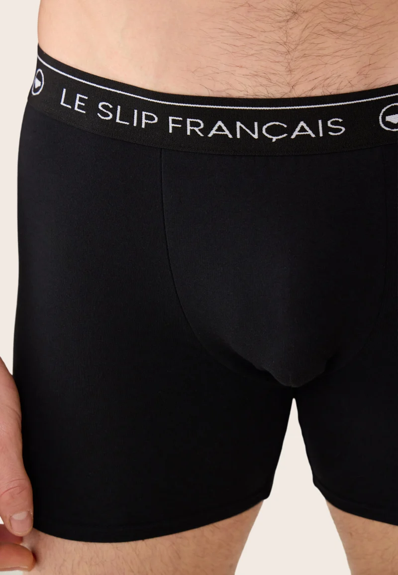 Boxer long noir en coton - Redoutable Long Noir