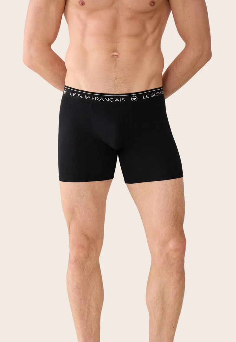 Boxer long noir en coton - Redoutable Long Noir