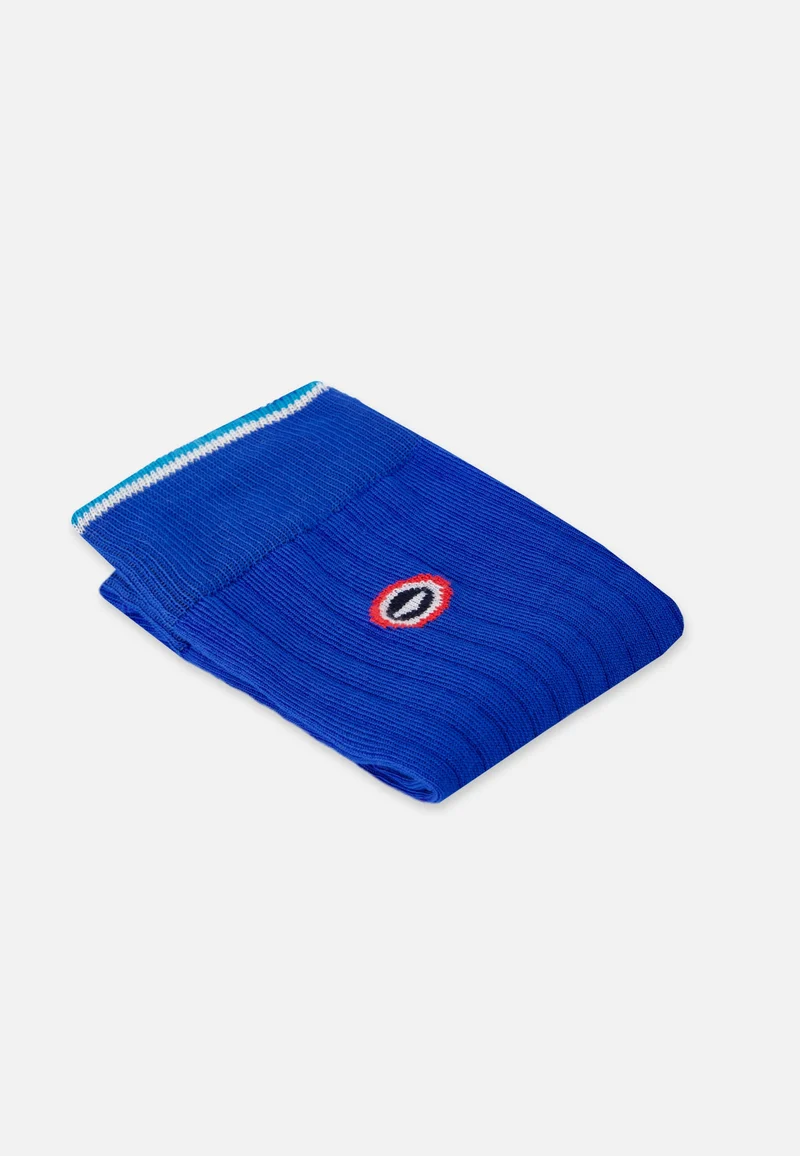 Chaussettes mi-hautes bleu en fil d'Écosse - Nessy Bleu Nautique