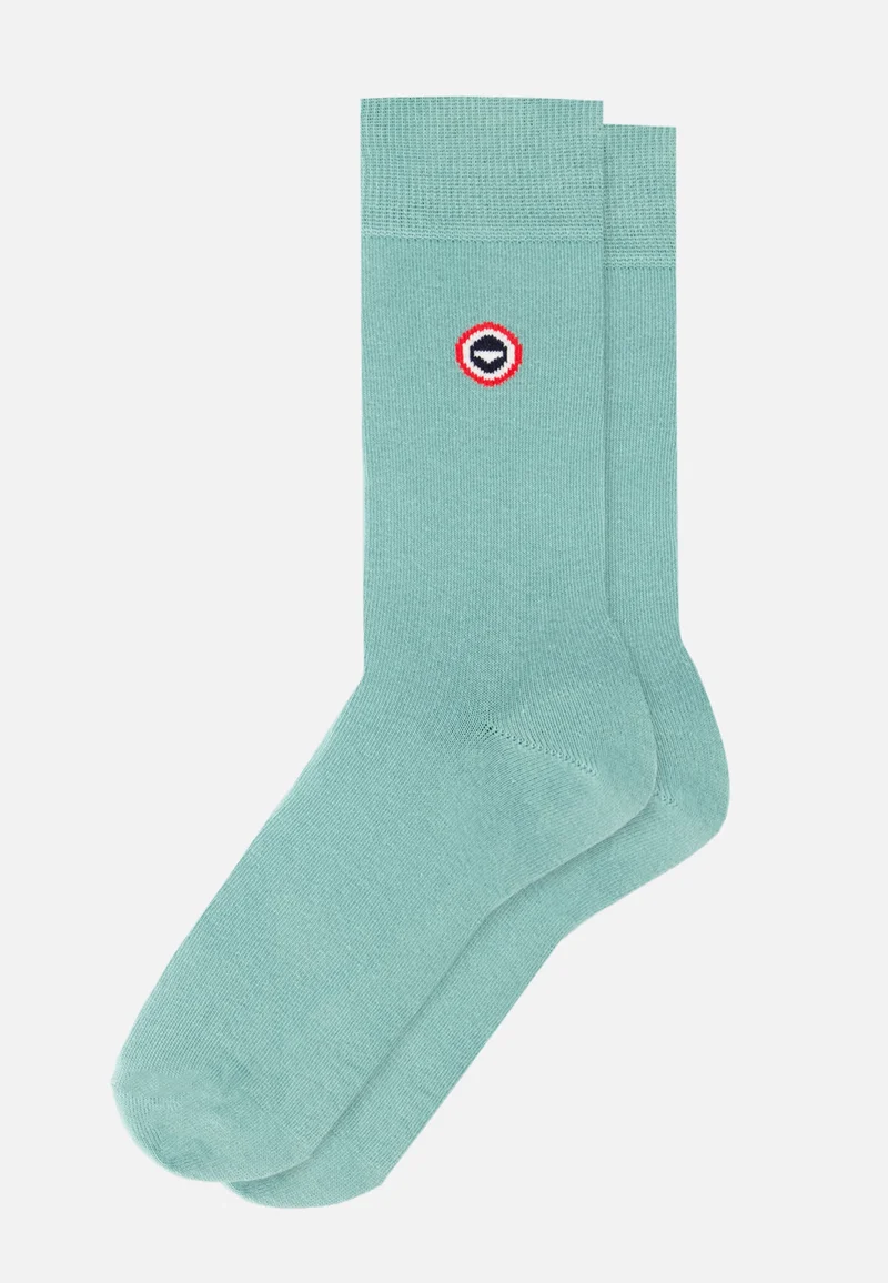 Chaussettes mi-hautes unies vert - Robuste Vert Azur