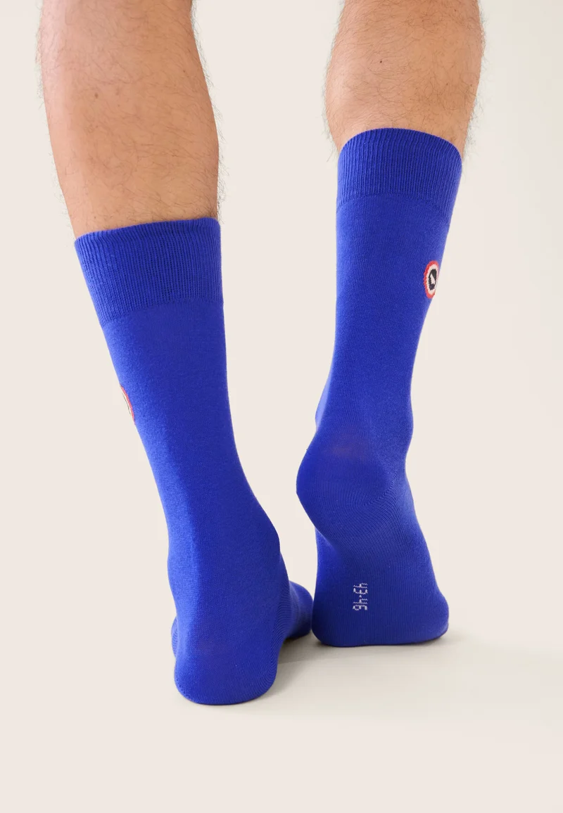 Chaussettes mi-hautes unies bleu - Robuste Bleu Nautique