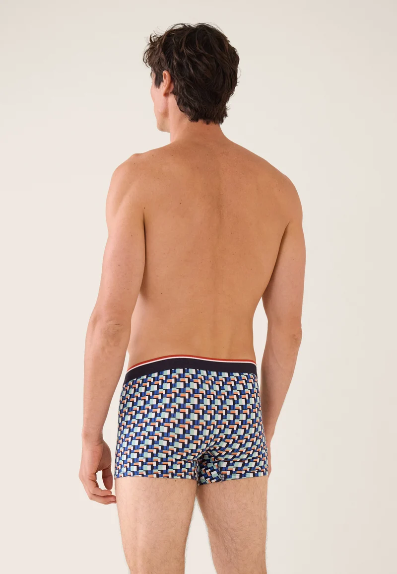 Boxer vert à motif corbusier en coton - Marius Corbusier Vert Azur