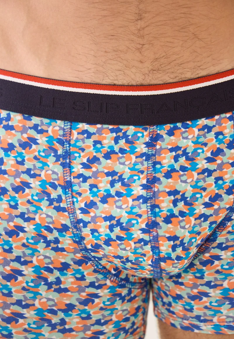 Boxer bleu à motif confetti en coton - Marius Confetti Bleu Nautique