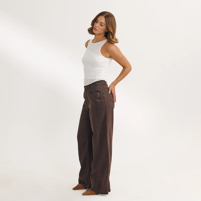 Jean Large à Taille Basse - Expresso