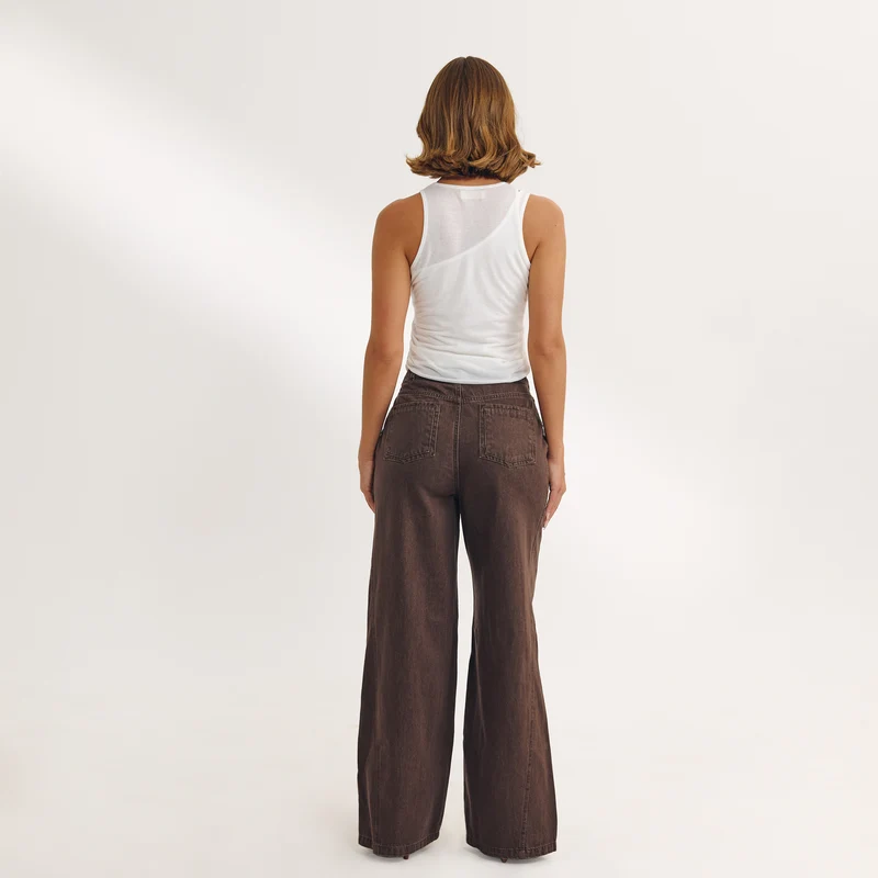 Jean Large à Taille Basse - Expresso