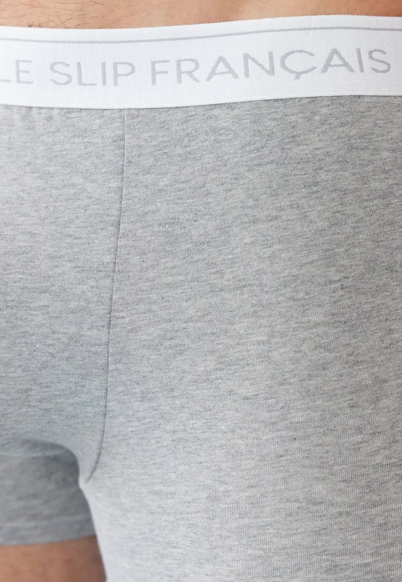Lot de 2 boxers bleu marine et gris en coton - Boxers Bleu Marine Gris Chiné