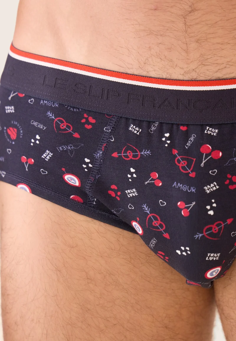 Slip bleu marine à motif cerises en coton - Terrible Cherry Marine