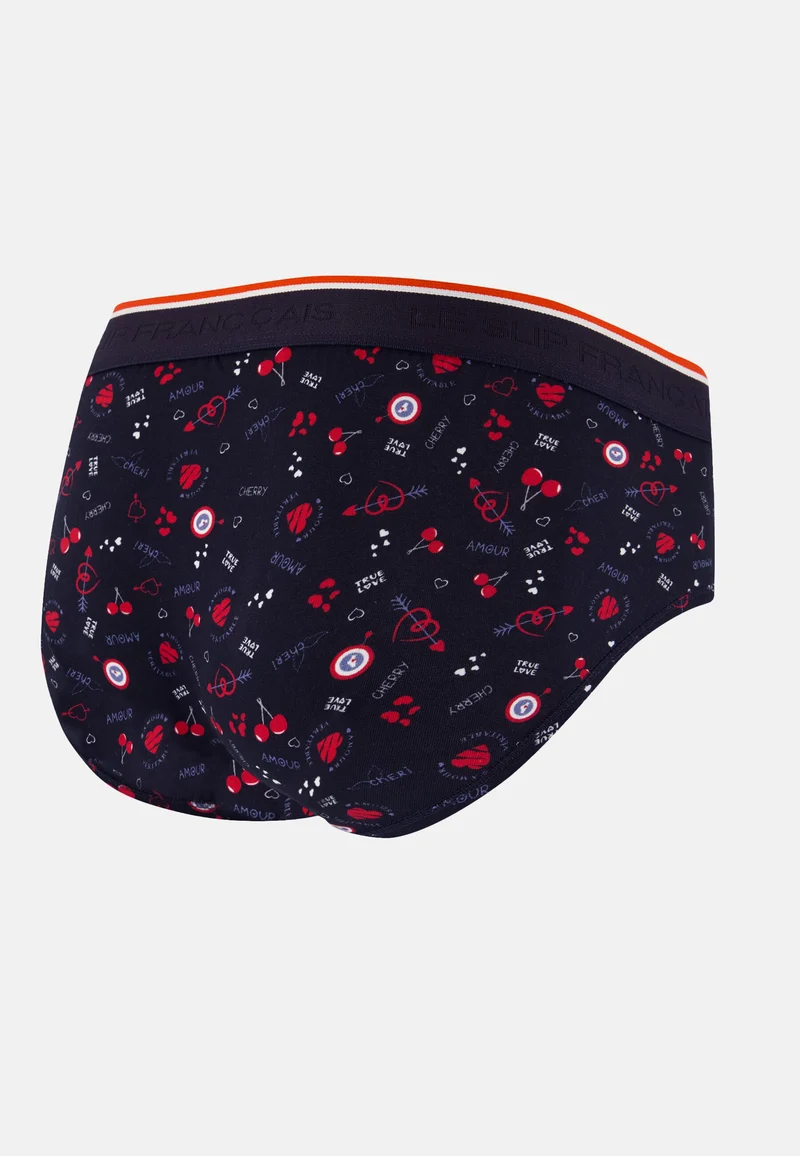 Slip bleu marine à motif cerises en coton - Terrible Cherry Marine