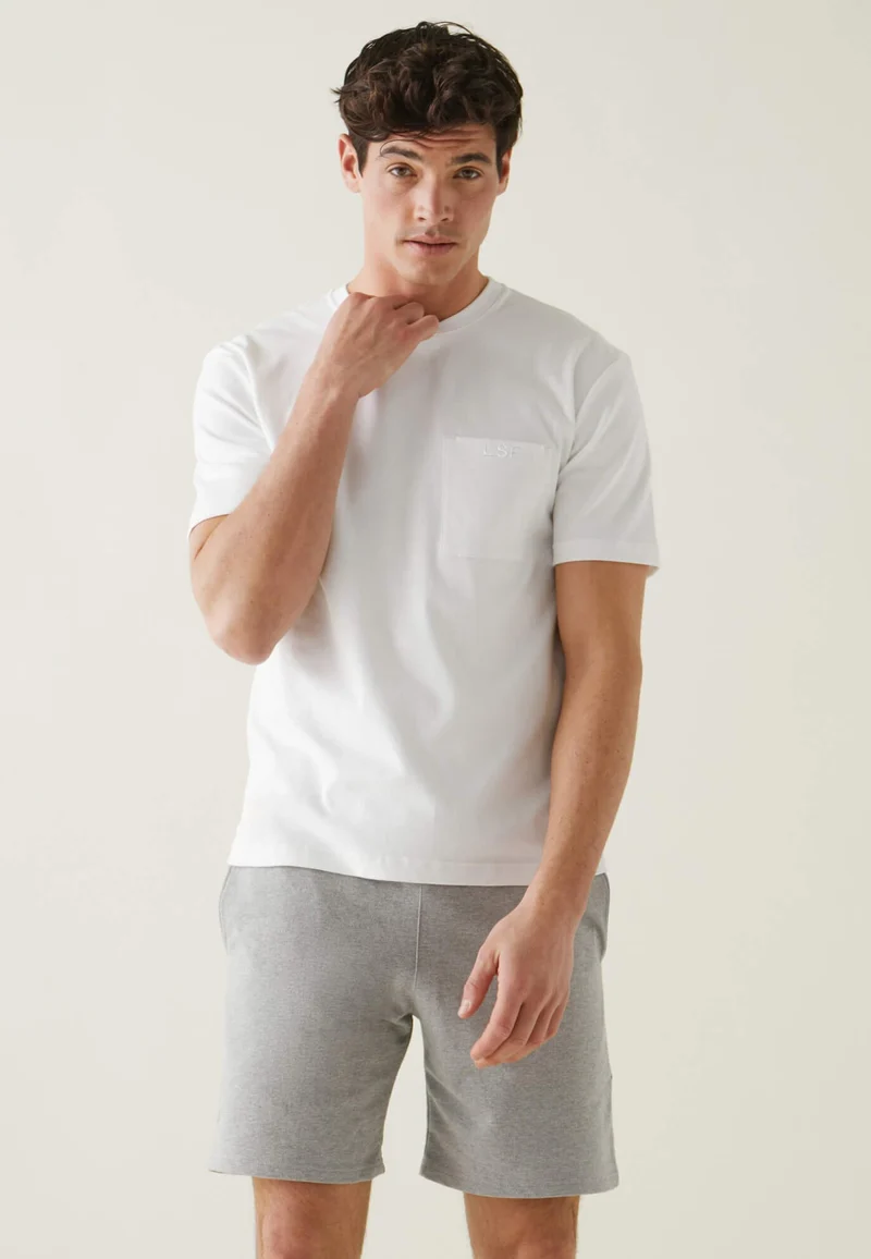T-shirt homme blanc avec poche poitrine en coton - Sasha Blanc