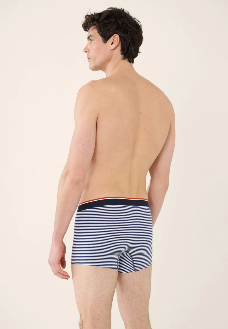 Lot de 3 boxers en coton - Boxers Marinière Rouge Blanc Marinière Bleu