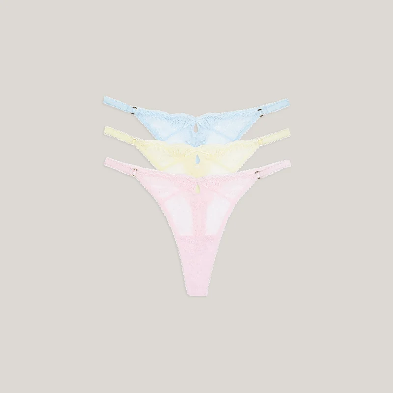 Strings en Dentelle (Lot de 3) - Pastel