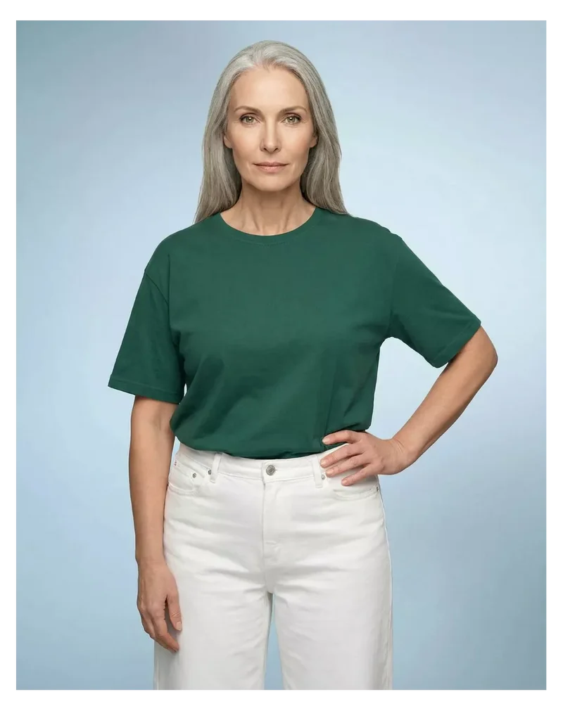 T shirt Oversize femme Vert bouteille coton modal