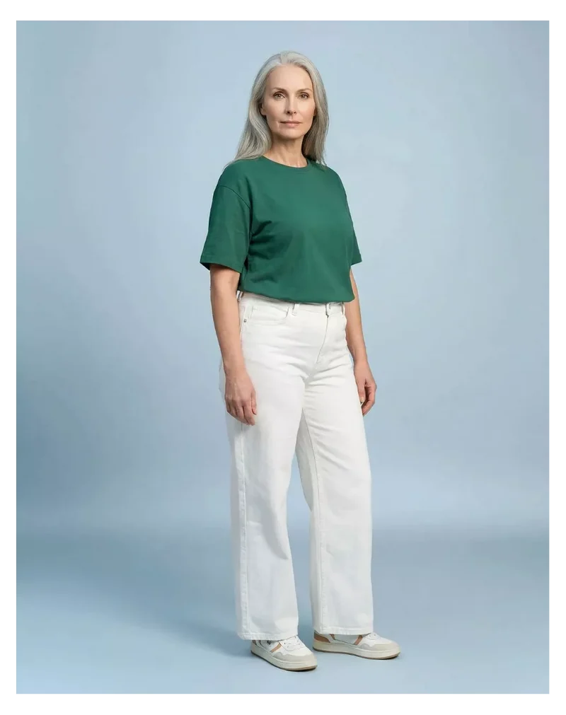 T shirt Oversize femme Vert bouteille coton modal