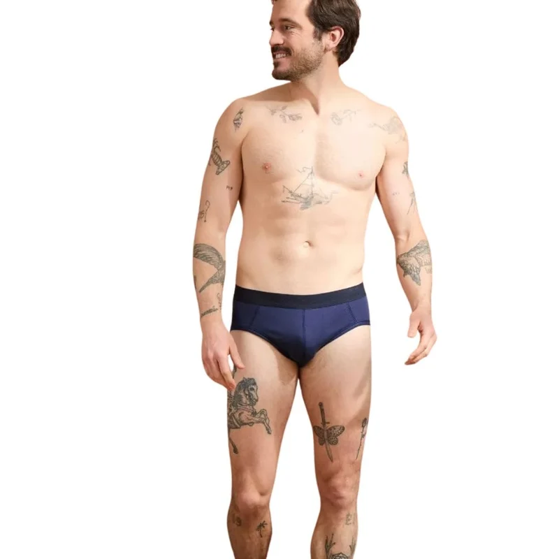 Slip homme coton modal Marine