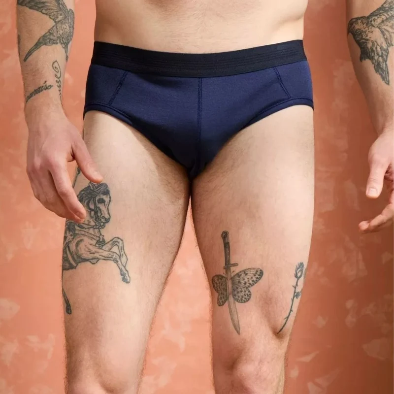 Slip homme coton modal Marine
