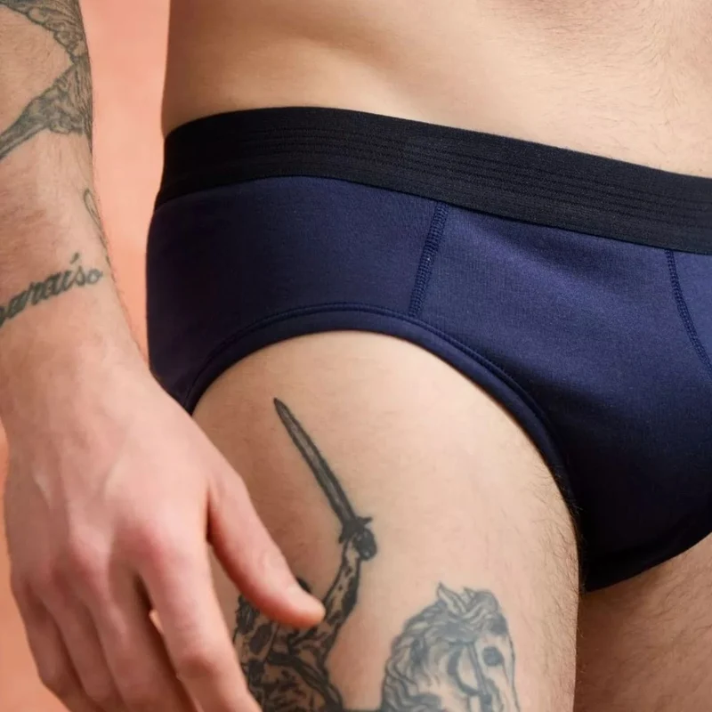 Slip homme coton modal Marine