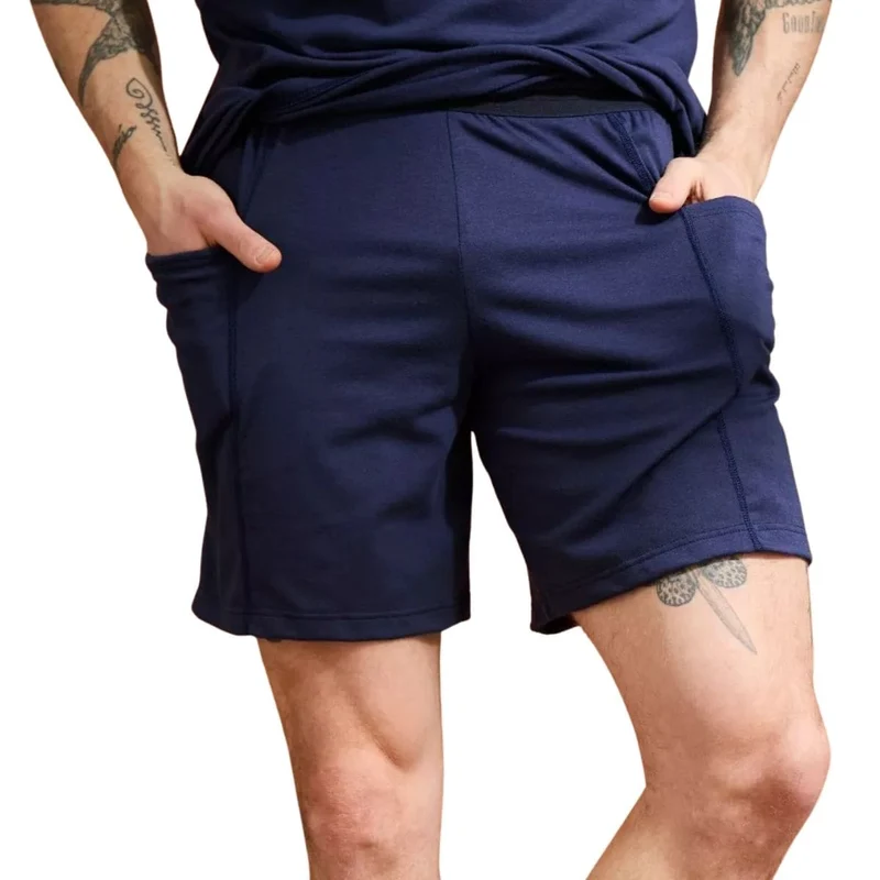 Short coton Homme Marine