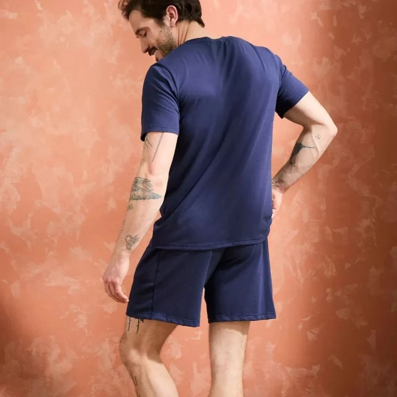 Short coton Homme Marine