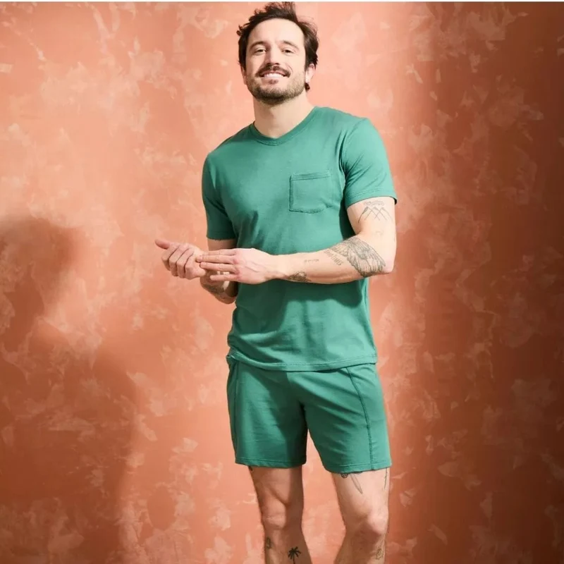 Short coton Homme Vert