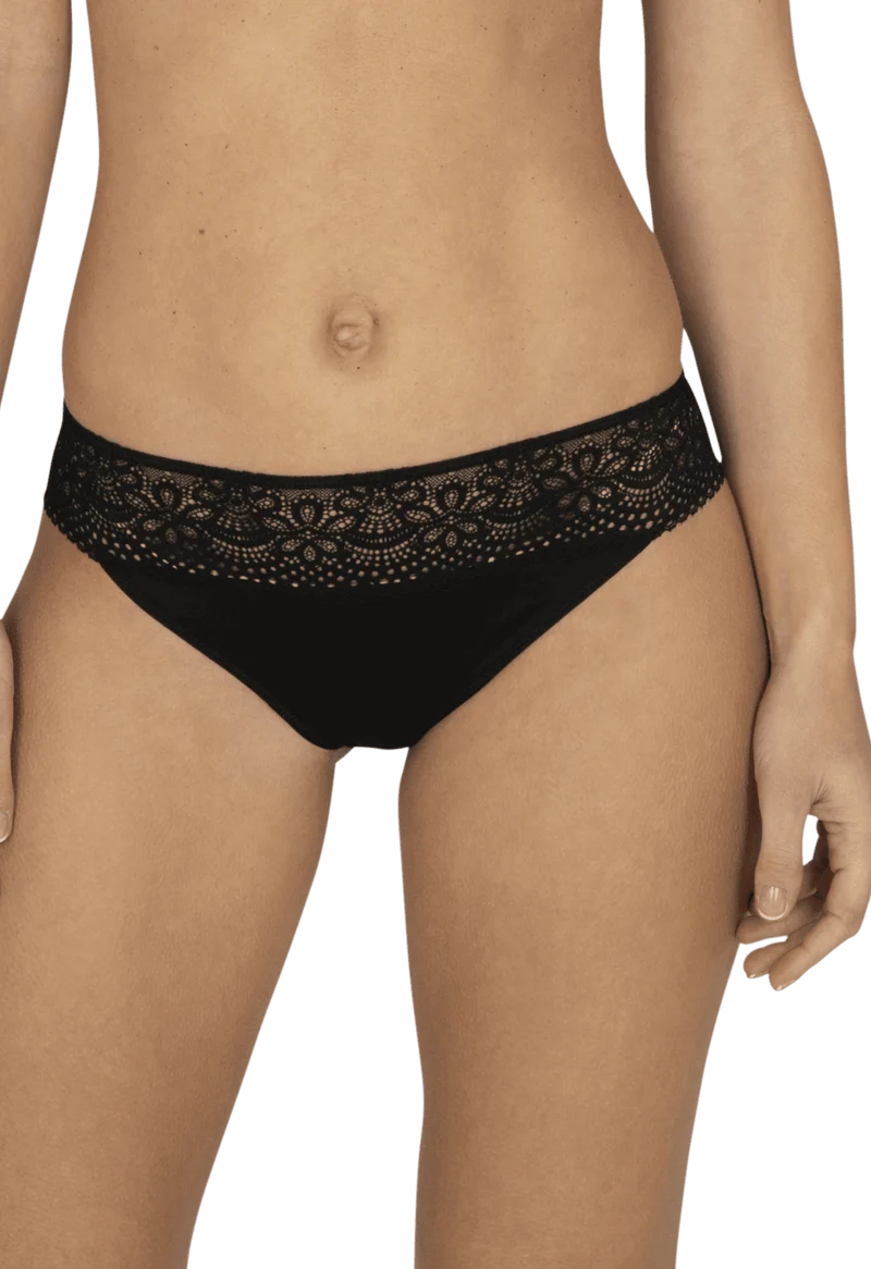Slip brésilien dentelle et microfibre L'irrésistible - Noir