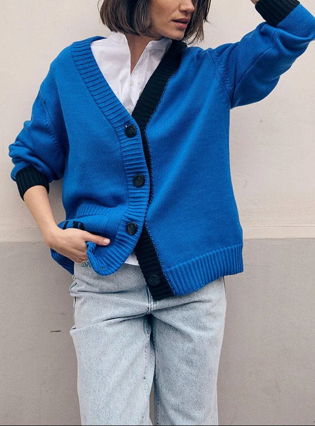 Veste gilet bleu Bernadette