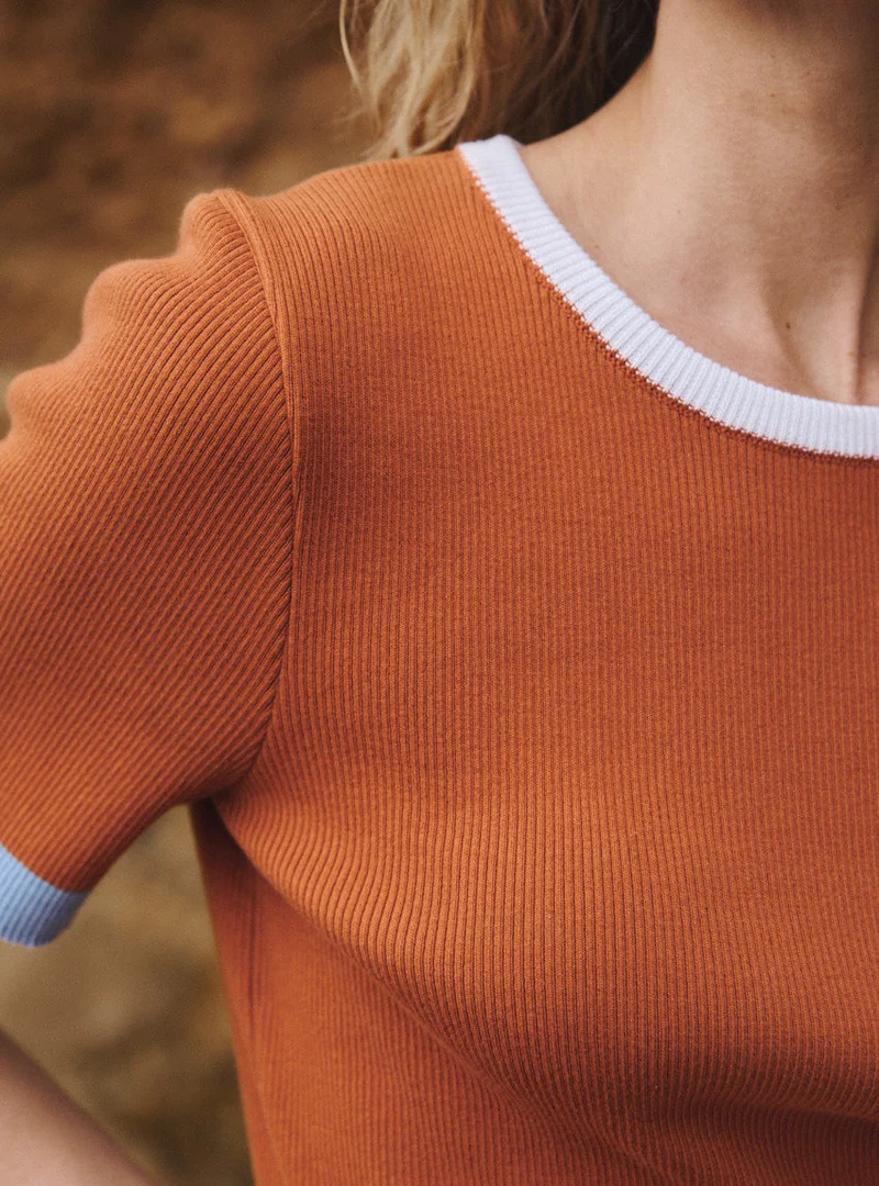 Top manches courtes en maille coton Bastienne