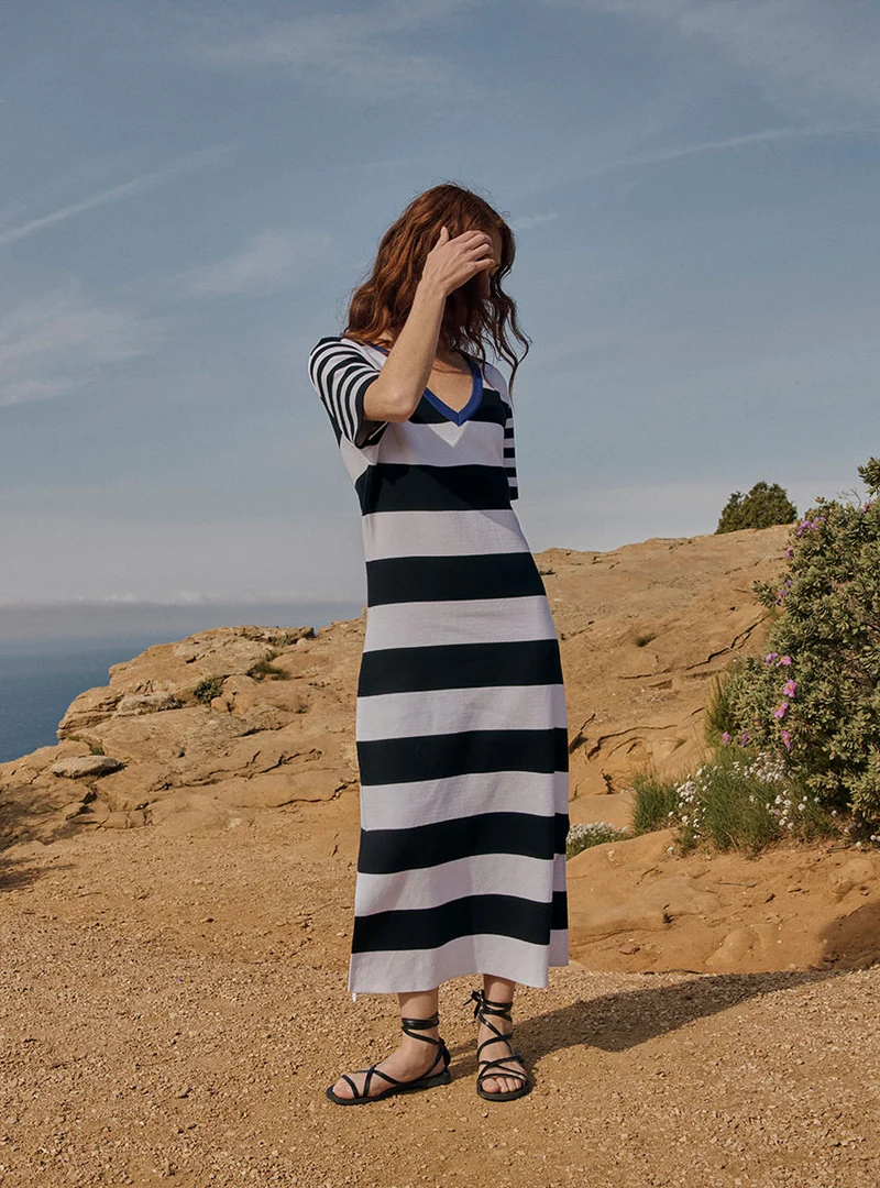 Robe longue marinière Blandine