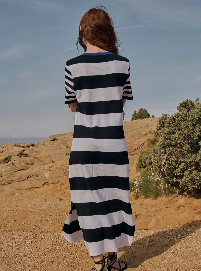Robe longue marinière Blandine