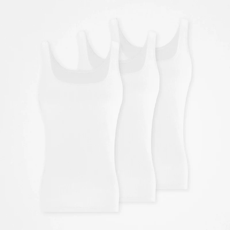 Ripp Tank Top Damen | Weiß