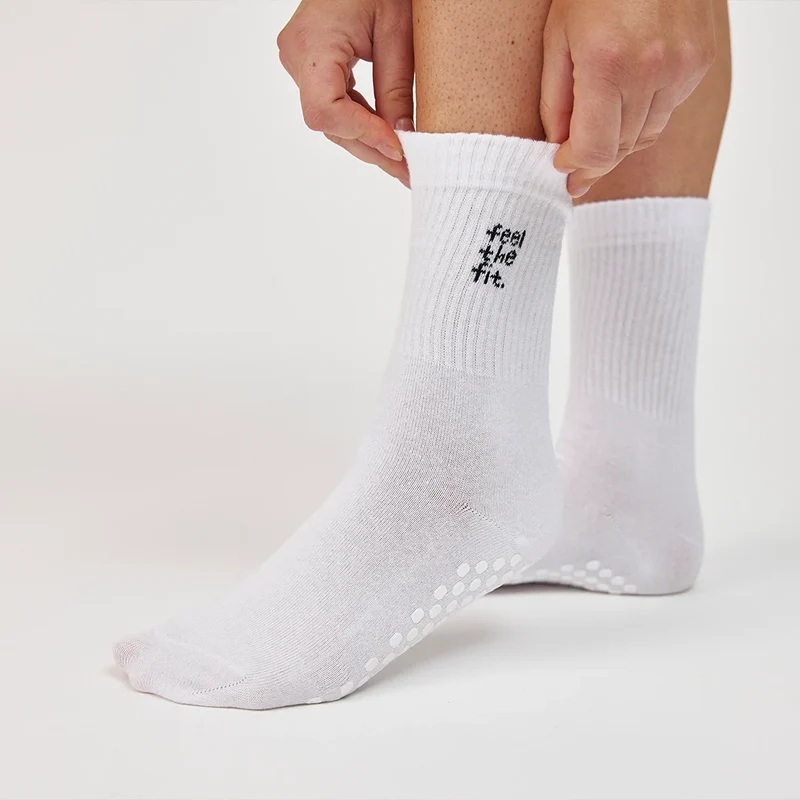 Pilates Socken | Weiß (Logo)