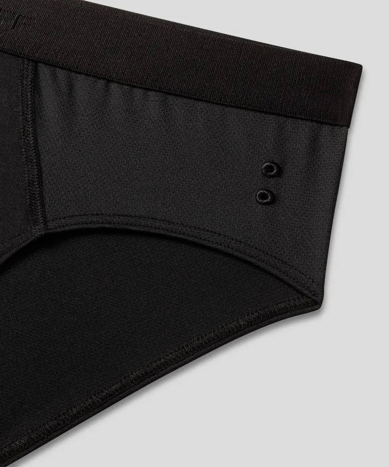 Sports Mesh Y-Front Briefs: Black