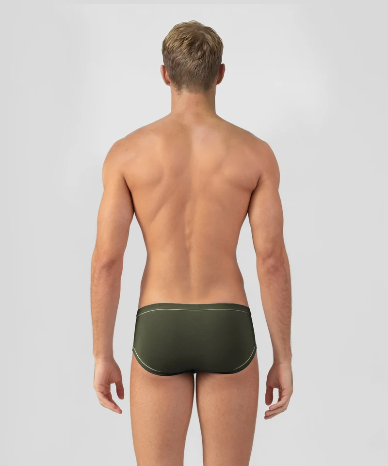 Y-Front Briefs w. Piping: Military Green